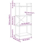 vidaXL Étagère Gris Sonoma 56 x 34 x 133 5 cm Bois d'ingénierie