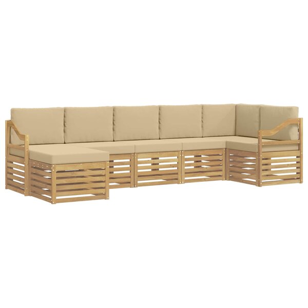 vidaXL Ensemble de canapés d'extérieur 7 pc Blanc et Beige