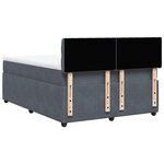 vidaXL Sommier à lattes de lit et matelas Gris foncé 160x200cm Velours