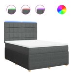vidaXL Sommier à lattes de lit avec matelas Gris foncé 140x200cm Tissu