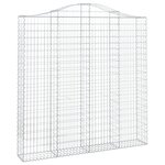 vidaXL Panier de gabions arqué 200x30x200/220 cm Fer galvanisé