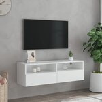 vidaXL Meuble TV mural blanc 100x30x30 cm bois d'ingénierie