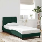 vidaXL Cadre de lit avec LED sans matelas Hanko vert foncé 80x200 cm velours