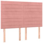 vidaXL Tête de lit à LED Rose 144x5x118/128 cm Velours