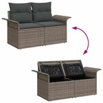 vidaXL Ensemble de canapé de jardin 5 Pièces Gris Poly rotin