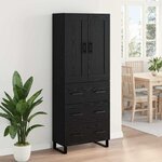 vidaXL Haut Armoire Chêne noir 69 5 x 34 x 180 cm Bois d'ingénierie
