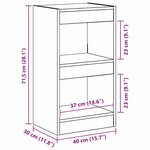 vidaXL Bibliothèque Chêne noir 40 x 30 x 71 5 cm Bois d'ingénierie