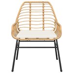 vidaXL Ensemble à manger jardin coussins 9Pièces marron poly rotin verre