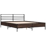 vidaXL Cadre de lit chêne marron 150x200 cm bois d'ingénierie et métal
