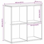 vidaXL Bibliothèque Noir 69 5 x 29 x 69 5 cm Bois d'ingénierie