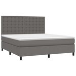vidaXL Sommier à lattes de lit avec matelas Gris 160x200 cm Similicuir