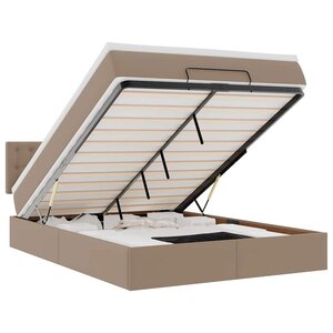 VidaXL Cadre de lit ottoman et matelas cappuccino 140x190cm similicuir