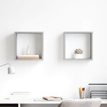 vidaXL Étagères cube murales 2 Pièces Gris béton 30x15x30 cm