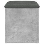vidaXL Banc de rangement gris béton 42x42x45 cm bois d'ingénierie