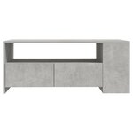vidaXL Table basse gris béton 102x55x42 cm bois d'ingénierie