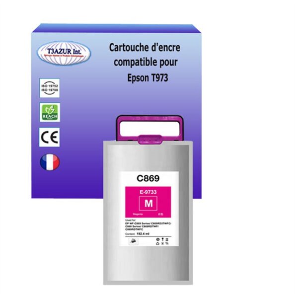 Cartouche compatible avec Epson WF-C869RDTWF EPP  C869RDTWFC remplace Epson  T9733 - Magenta - 22 000 pages
