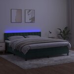 vidaXL Sommier à lattes de lit matelas et LED Vert foncé 160x200 cm