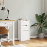 vidaXL Armoire latérale tiroirs ODDA blanc 40x24x79 cm bois massif pin