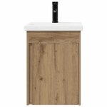 vidaXL Meuble de salle de bain avec robinet Chêne artisanal