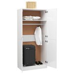 vidaXL Garde-robe Blanc brillant 90x52x200 cm Bois d’ingénierie