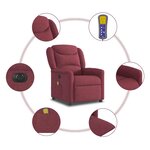 vidaXL Fauteuil de massage inclinable électrique Rouge bordeaux Tissu