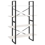 vidaXL Bibliothèque à 4 niveaux Blanc 100x30x140 cm Bois de pin massif