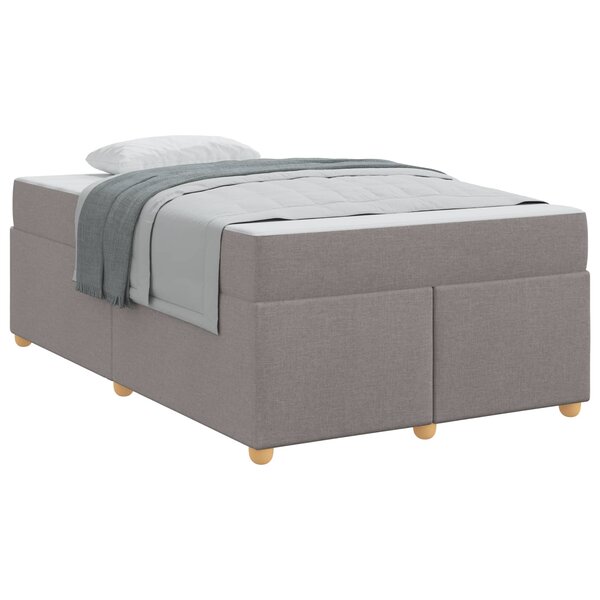 vidaXL Cadre de lit avec matelas Taupe 120 x 190 cm tissu