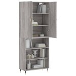 vidaXL Buffet haut Sonoma gris 69 5x34x180 cm Bois d'ingénierie