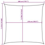 vidaXL Voile d'ombrage 160 g/m² Marron 3x3 m PEHD