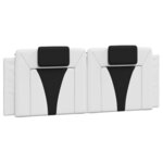 vidaXL Lit avec matelas blanc et noir 140x190 cm similicuir