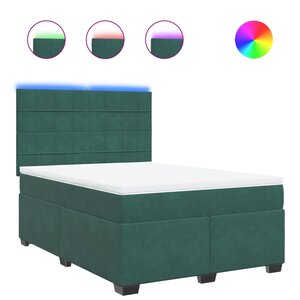 vidaXL Sommier à lattes de lit et matelas Vert foncé 160x200cm Velours