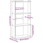 vidaXL Bibliothèque à 3 niveaux chêne artisanal 60x30x120 cm