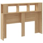 vidaXL Tête de lit à LED chêne sonoma 140x18 5x103 5cm bois ingénierie