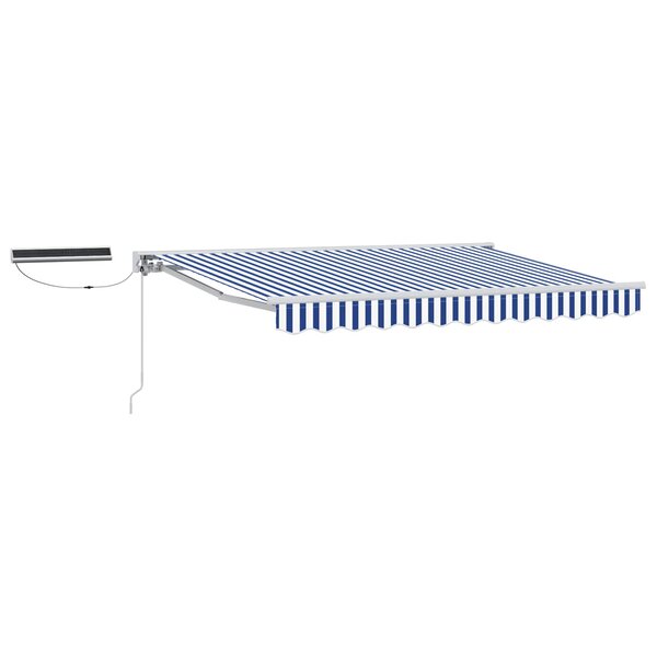 vidaXL Auvent rétractable électrique Bleu et Blanc 3 x 2 5 m
