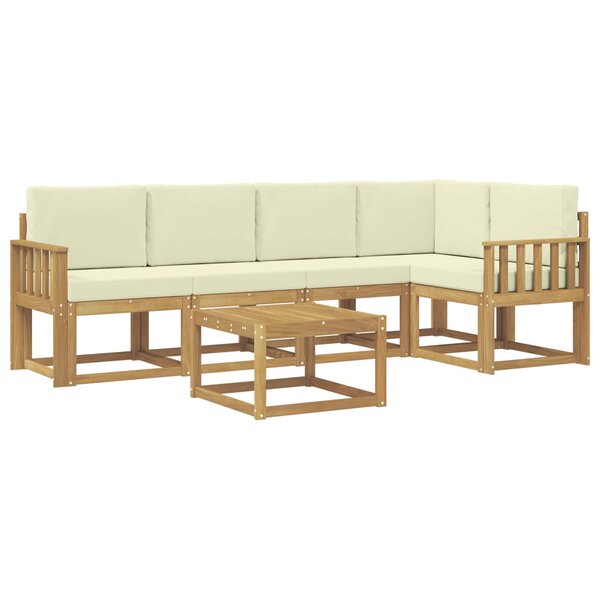 vidaXL Ensemble de canapés d'extérieur 6 Pièces Blanc et crème