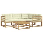 vidaXL Ensemble de canapés d'extérieur 5 pc Blanc et crème Polyester