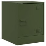 vidaXL Table de chevet vert olive 34 5x39x44 cm acier