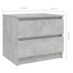 vidaXL Table de chevet Gris béton 50x39x43 5 cm Aggloméré