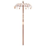 vidaXL Parasol balinais Crème (90-100) x 260 cm Coton et bois massif
