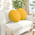 vidaXL Coussins de siège 2 Pièces Jaune clair Ø 50 cm