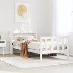 vidaXL Cadre de lit sans matelas blanc 75x190 cm bois de pin massif