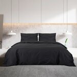 vidaXL Ensemble de housse de couette Noir 140x200 cm Coton