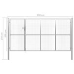 Vidaxl portillon acier 350 x 200 cm argenté