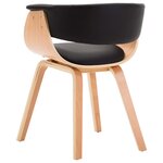 vidaXL Chaise à manger noir bois courbé et similicuir