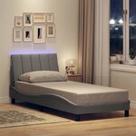 vidaXL Cadre de lit sans matelas gris clair 90x190 cm tissu
