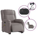 vidaXL Fauteuil inclinable de massage électrique Taupe Tissu