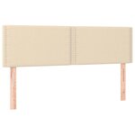 vidaXL Sommier à lattes de lit avec matelas Crème 140x200 cm Tissu