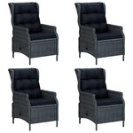vidaXL Ensemble à manger de jardin 5 Pièces Gris foncé