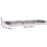 vidaXL Lit surélevé à gabion Acier galvanisé 300x100x20 cm