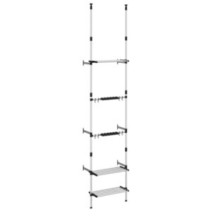 vidaXL Support de jardin télescopique à 3 étagères Argenté Aluminium